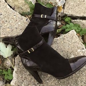 Salvatore Ferragamo Chocolate Suede&Croc Leather10